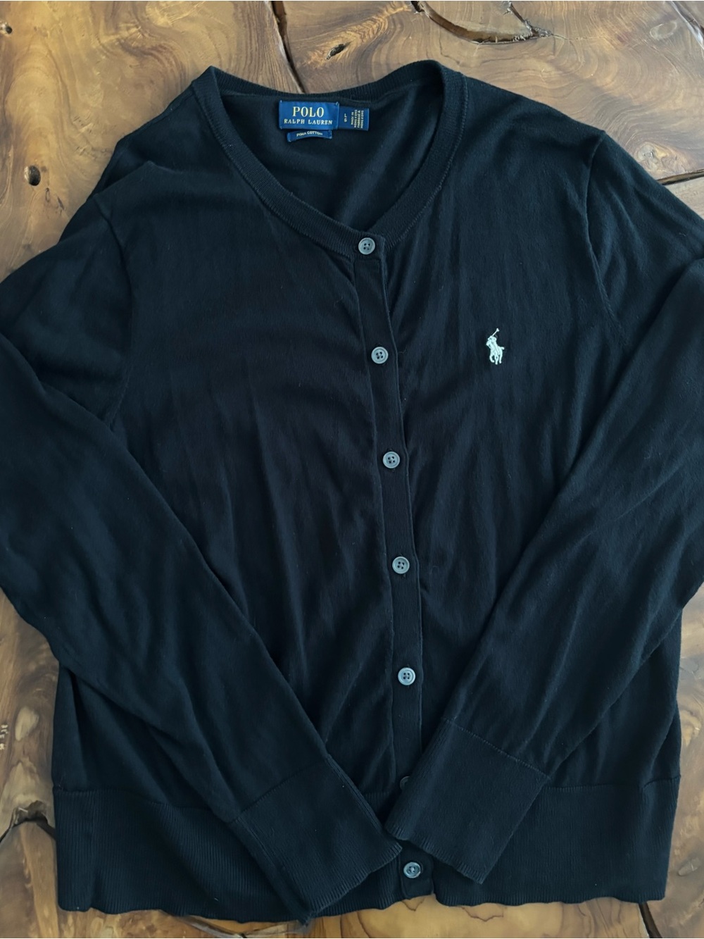 Polo by Ralph Lauren Black Button-Front V-Neck Cardigan
